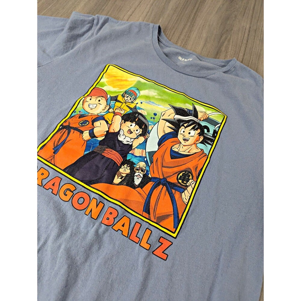 Old Navy Dragon Ball Z Men's XL Blue Graphic Print Crew Neck Short Sleeve Tee